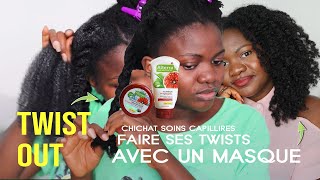 CHITCHAT coupe des pointes Soins capillaires comment faire un twist out sur cheveux crépus [upl. by Jacobson]