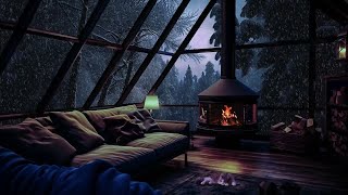 Deep Sleep with Blizzard amp Fireplace Sounds  Winter wonderland ASMR  Sleep in this Cozy Winter [upl. by Amluz]