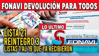 LISTA 21 REINTEGRO PAGO listas 1 al 19 que ya recibieron un primer pago parcial entre 2015 y 2019 [upl. by Ahtelra15]