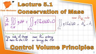 Fluid Mechanics 51  Conservation of Mass for a Control Volume [upl. by Jola]