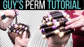 Mens Perm Tutorial  Teenage Boy Perm  How to Perm Hair for Men [upl. by Esinart146]