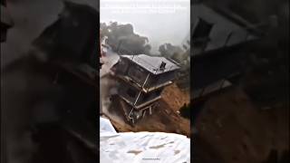 Moment destroyed buildings during landslides  104 shorts trending viralshorts [upl. by Maxima]