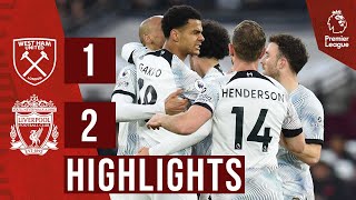 HIGHLIGHTS West Ham 12 Liverpool  Gakpo amp Matip complete comeback in London [upl. by Aitetel]