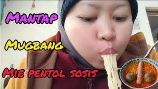 Mugbang mie pentol sosis [upl. by Elleinaj]