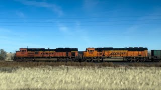 BNSF CBAMSLP014 Idles In Glendo WY With Dual End DPU’s amp ES44AC Leader On November 14th 2024 [upl. by Mitchiner]