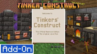 Tinkers Construct AddOn Full Showcase FULL GUIDE  Minecraft Bedrock Addon [upl. by Stiegler]