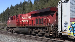 HUGE TRAIN CPKC Train 201 Westbound Mountain Subdivision Mile 4429 Blaeberry BC April 20 2024 [upl. by Kristoforo]