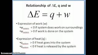 Relationship of delta E with q and w [upl. by Enialehs]