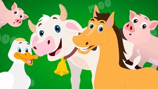 Old Macdonald Had A Farm Animal Cartoon and Kids Rhymes [upl. by Wesa]