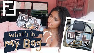 Whats In My Bag  FENDI mini baguette  What Fits [upl. by Anerol]