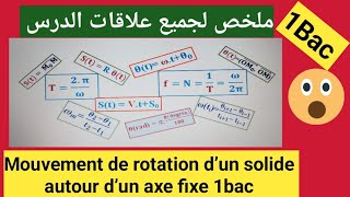 Mouvement de rotation d’un solide autour d’un axe fixe جميع علاقات الدرس💪ملخص رائع💯 [upl. by Corabella]