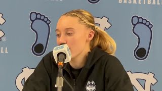 UConns Paige Bueckers talks about playing for Geno Auriemma who tied the record for alltime [upl. by Iniretake]