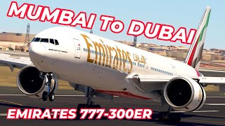 Emirates 777300ER  Mumbai to Dubai  Flight Simulator [upl. by Einahpit]