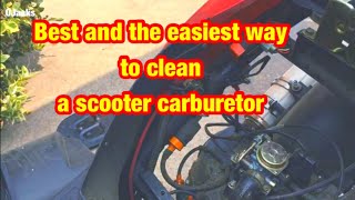 How to Clean the Carburetor on a Chinese Znen 49cc Scooter [upl. by Eilloh]