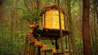 Great High Shelters for Wilderness Life  Carpenter 10 Years Design 17 Days Crafts [upl. by Wixted490]