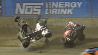 HIGHLIGHTS USAC NOS Energy Drink National Midgets  Lawrenceburg  Indiana Midget Week  642022 [upl. by Sandell]