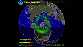 Aurora 30 minute animated forecast Northern Hemisphere NOAA Space Weather Prediction Center￼ 71923 [upl. by Imelda]