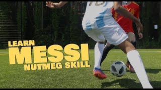 Learn Easy Messi Nutmeg Football skill [upl. by Rustice]