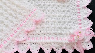 Snowdrop Stitch Baby Blanket Quick Easy and Warm Crochet Tutorial for Beginners and ALL [upl. by Eylloh]