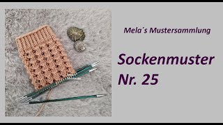 Sockenmuster Nr 25  Muster in Runden stricken [upl. by Atnahs149]