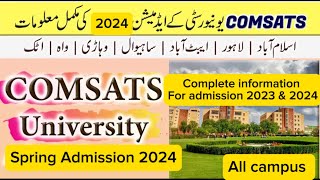 Comsats university spring Admissions 202324  complete information of comsats University admission [upl. by Etac126]