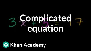 Solving a more complicated equation  Linear equations  Algebra I  Khan Academy [upl. by Ominoreg198]