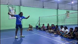 How to do High Service in Badminton Tamil Part 2 [upl. by Toille]