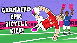 🔥GARNACHO BICYCLE KICK🔥 The Song Man Utd vs Everton Goals Highlights [upl. by Oina937]