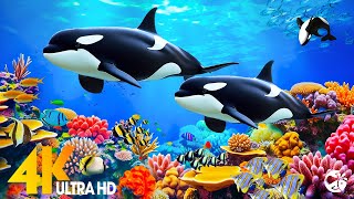 Under Red Sea 4K  Beautiful Coral Reef Fish in Aquarium Sea Animals for Relaxation  4K Video 37 [upl. by Ydniahs]