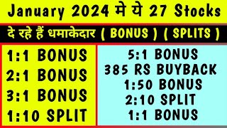 January 2024 में 27 company BONUS split AND DIVIDEND दे रही है [upl. by Marsh]