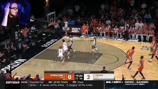 REACTING TO Texas vs Syracuse Highlights  NCAA Mens Basketball  2024 College Basketball [upl. by Barbabra]