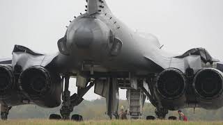 B1  Crew  Start Up  Departure  Arrival  RAF Fairford 101121 [upl. by Ahsinoj]