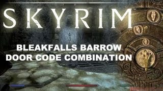 Skyrim  Bleak Falls Barrow Door CodeCombination Guide Golden Claw [upl. by Blanchette]