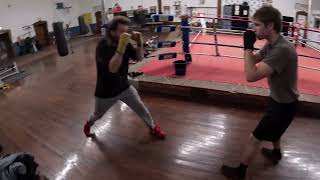 Peekaboo Mike Tyson style footwork explained to Cayden in Catskill KO Gym by Coach George Young [upl. by Roer]