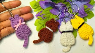 CROCHET CAT KEYCHAIN  HOW TO CROCHET CAT KEYCHAIN  CROCHET CAT TUTORIAL FOR BEGINNERS [upl. by Katalin]