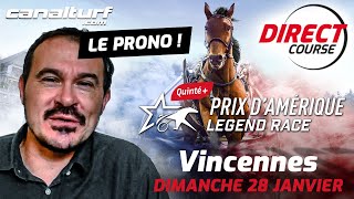 Pronostic spécial Prix dAmérique 2024 Quinté et courses PMU du 28 janvier avec GenybetTurf [upl. by Ahsielat]