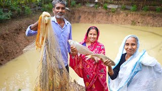 পুকুরের টাটকা মাছ ক্ষেতের টাটকা সবজি দিয়ে শীতের দুপুরের রান্না  Fishing and cooking  villfood [upl. by Moyra]