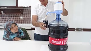 Coca Colaya DAMACANA Pompası Yaptık TAM BİR Hafta COLA İçtik HOWTO MAKE COCA COLA DISPENSER MACHINE [upl. by Dent734]