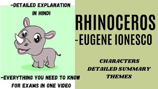 RHINOCEROSEUGENE IONESCODETAILED EXPLANATION IN HINDICHARACTER AND THEMESSEM 6 [upl. by Neerahs]