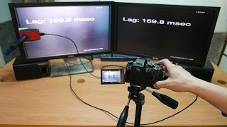 lagtest Panasonic Lumix DMCG7 1080P external HDMI output latency time test [upl. by Yewed]