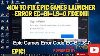 HOW TO FIX EPIC GAMES LAUNCHER ERROR ECBILS0 FIXED [upl. by Rediah]