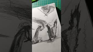 Lighting sword vs Dark Armour fight youtubeshorts viral pencil pencilart drawing art sketch [upl. by Magna]