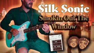 Bruno Mars Anderson Paak Silk Sonic  Smokin Out The Window  GUITAR COVER CHORDS [upl. by Nnayrrehs]