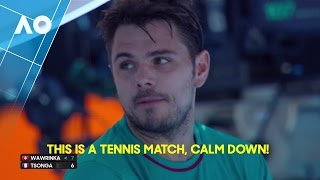 Wawrinka and Tsonga changeover argument  Australian Open 2017 [upl. by Atinaw]