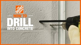 How to Drill Into Concrete  The Home Depot [upl. by Egwan716]