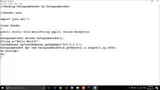 Java Programming  Datagram Socket in Java [upl. by Surtimed359]