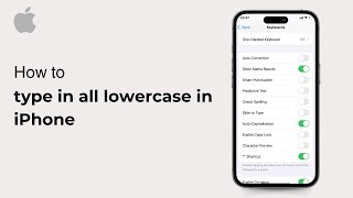 How to type in all lowercase in iPhone  iOS  2025 [upl. by Gall]