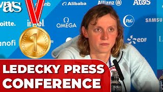 KATIE LEDECKY  FULL PRESS CONFERENCE GOLDEN MEDAL PARIS JJOO 2024 [upl. by Vivyan]