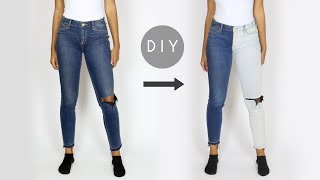 DIY TwoTone Half Bleached Jeans [upl. by Esilehc11]