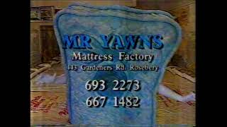 Mr Yawns Mattress Factory ad 1992 [upl. by Enej]